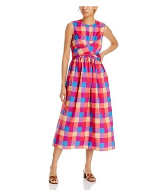 Misook Checkered Crossover Front Dress