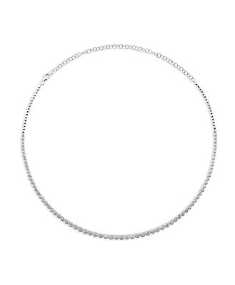 Moon & Meadow 14K White Gold Bailey Diamond Bezel Collar Necklace, 18