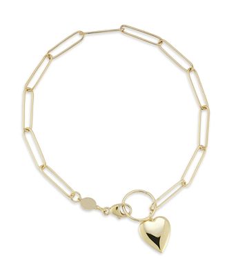 Moon & Meadow 14K Yellow Gold Heart Link Bracelet - 100% Exclusive