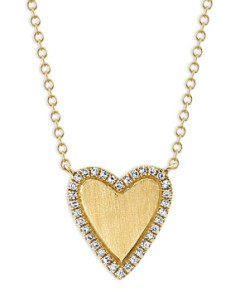 Moon & Meadow 14K Yellow Gold Heart Necklace with Diamonds, 18 - 100% Exclusive