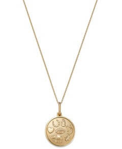 Moon & Meadow 14K Yellow Gold Lucky Charm Pendant Necklace, 18