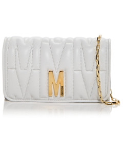 Moschino Logo Quilted Leather Chain Wallet