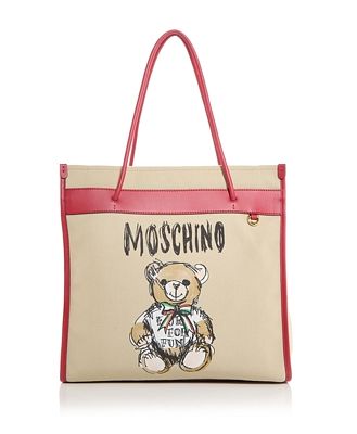 Moschino Teddy Bear Canvas Shopper Tote