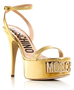 Moschino Women's Logo Embellished Platform High Heel Sandals