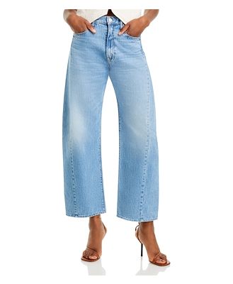 Mother The Half Pipe Flood High Rise Ankle Wide Leg Jeans in Material Girl