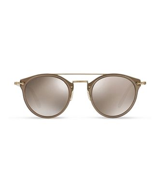 Oliver Peoples Remick Brow Bar Round Sunglasses, 50mm