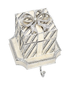 Olivia Riegel Striped Gift Box Crystal & Pewter Stocking Holder