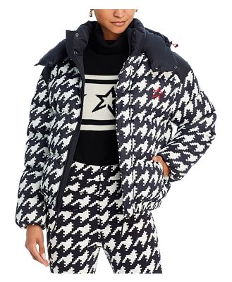 Perfect Moment Houndstooth Hooded Puffer Jacket