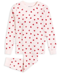 petit lem Girls' Heart Print Pajama Set - Little Kid