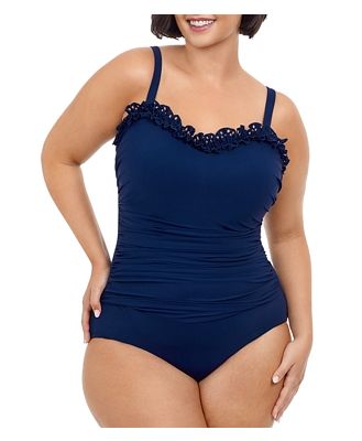 Profile by Gottex Ruched Ruffle Trim Swimsuit