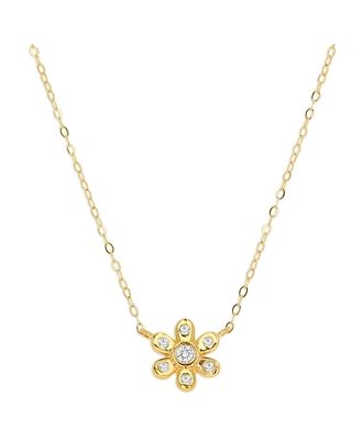 Rachel Reid 14K Yellow Gold Diamond Flower Pendant Necklace, 16-20