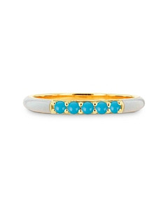 Rachel Reid 14K Yellow Gold & Enamel Turquoise Ring