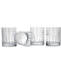 Reed & Barton Tempo Double Old-Fashioned Glasses, Set of 4