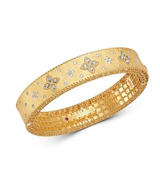 Roberto Coin 18K Yellow Gold & 18K White Gold Venetian Princess Diamond Bangle Bracelet