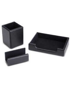 Royce New York 3 Pc. Suede Lined Executive Desk Accessory Set