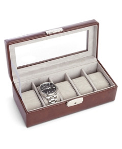Royce New York Aristo Leather Five Slot Watch Box Display