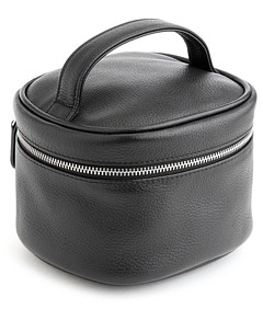 Royce New York Compact Leather Cosmetic Bag