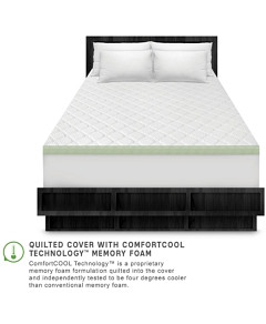SensorPEDIC 3-Inch Ultimate Cooling Luxury Quilted Memory Foam Bed Topper, Full