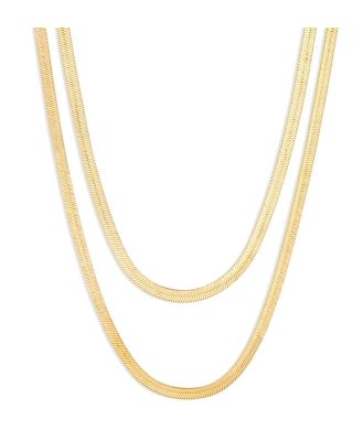 Shashi Double Chain Necklace in 14K Gold Plated, 16