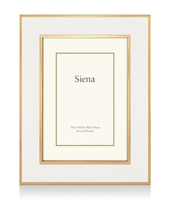 Siena White Enamel with Gold Frame, 4 x 6