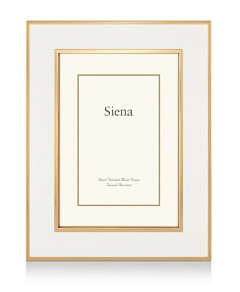 Siena White Enamel with Gold Frame, 5 x 7