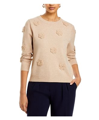 Sioni Crochet Flower Crewneck Sweater