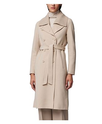 Soia & Kyo Double Breasted Ribbed Collar Coat