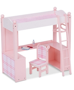 Sophia's by Teamson Kids Aurora Princess 18 Doll Pink Plaid Bed with Accessories Pink - Ages 3-7