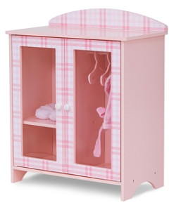 Sophia's by Teamson Kids Aurora Princess 18 Doll Pink Plaid Closet with Bathrobe & Slipper Pink - Ages 3-7