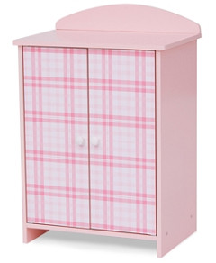 Sophia's by Teamson Kids Aurora Princess 18 Doll Pink Plaid Closet with Bathrobe & Slipper Pink/White - Ages 3-7