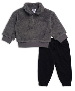 Splendid Boys' Fuzzy Half Zip Sweatshirt & Jogger Pants Set - Baby