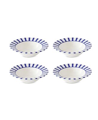 Spode Blue Italian Steccato Cereal Bowls, Set of 4