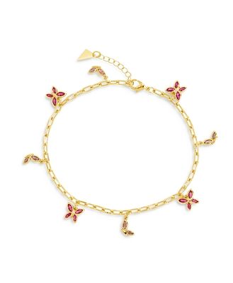 Sterling Forever Caria Butterfly Ankle Bracelet