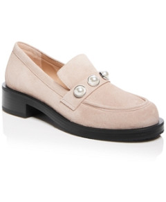 Stuart Weitzman Women's Portia Bold Slip On Embellished Loafer Flats