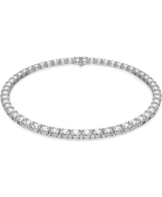 Swarovski Millenia Square Cut All Around Collar Necklace in Rhodium Plated, 14.87-16.5