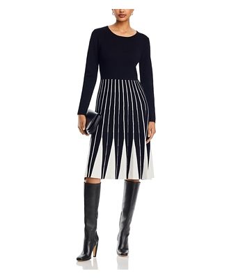 T Tahari Contrast Skirt Knit Dress