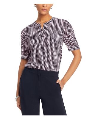 T Tahari Ruched Sleeve Blouse