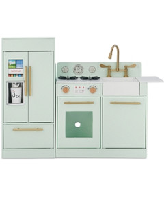 Teamson Little Chef Charlotte Modern Mint Gold Play Kitchen - Ages 3+