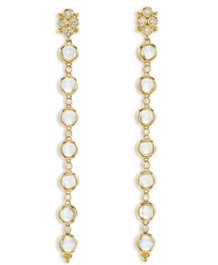 Temple St. Clair 18K Yellow Gold Blue Moonstone & Diamond Moonshot Linear Drop Earrings