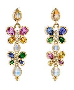 Temple St. Clair 18K Yellow Gold Cl Color Multi Gemstone & Diamond Luna Flutter Drop Earrings