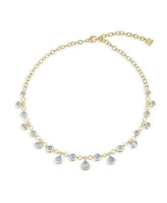 Temple St. Clair 18K Yellow Gold Half Bib Necklace with Blue Moonstone & Diamond