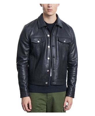 The Kooples Button Front Leather Jacket