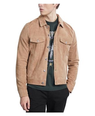 The Kooples Button Front Suede Jacket