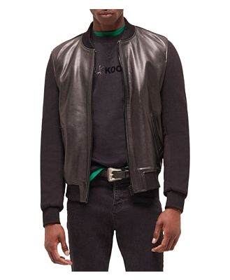 The Kooples Motard Leather Varsity Jacket