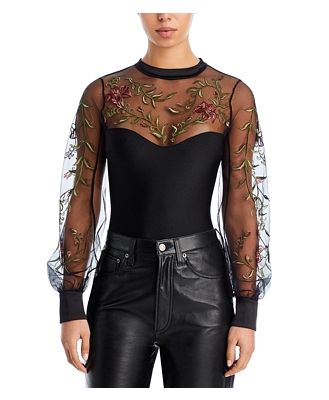 Thistle and Spire Livia Floral Embroidered Bodysuit