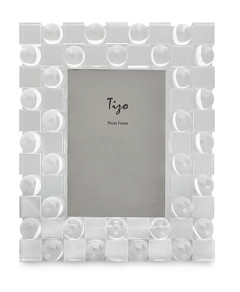 Tizo Clear Spheres & Squares Crystal Glass 5 x 7 Picture Frame