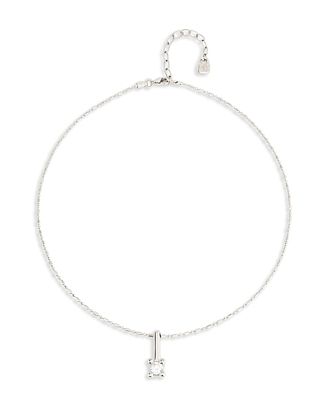 Uno de 50 Divine White Zirconia Pendant Necklace, 13.4-17.7