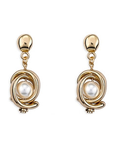 Uno de 50 Planets Mother of Pearl Drop Earrings in 18K Gold Plated Sterling Silver