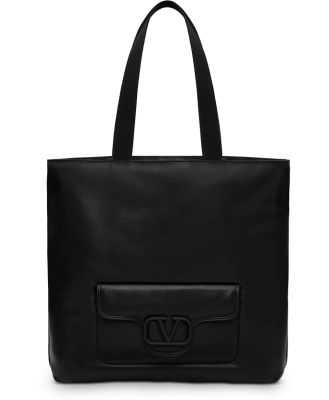 Valentino Garavani Noir Nappa Leather Shopper Tote