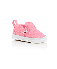 Vans Unisex Classic Slip On V Glitter Crib Shoe Sneakers - Baby